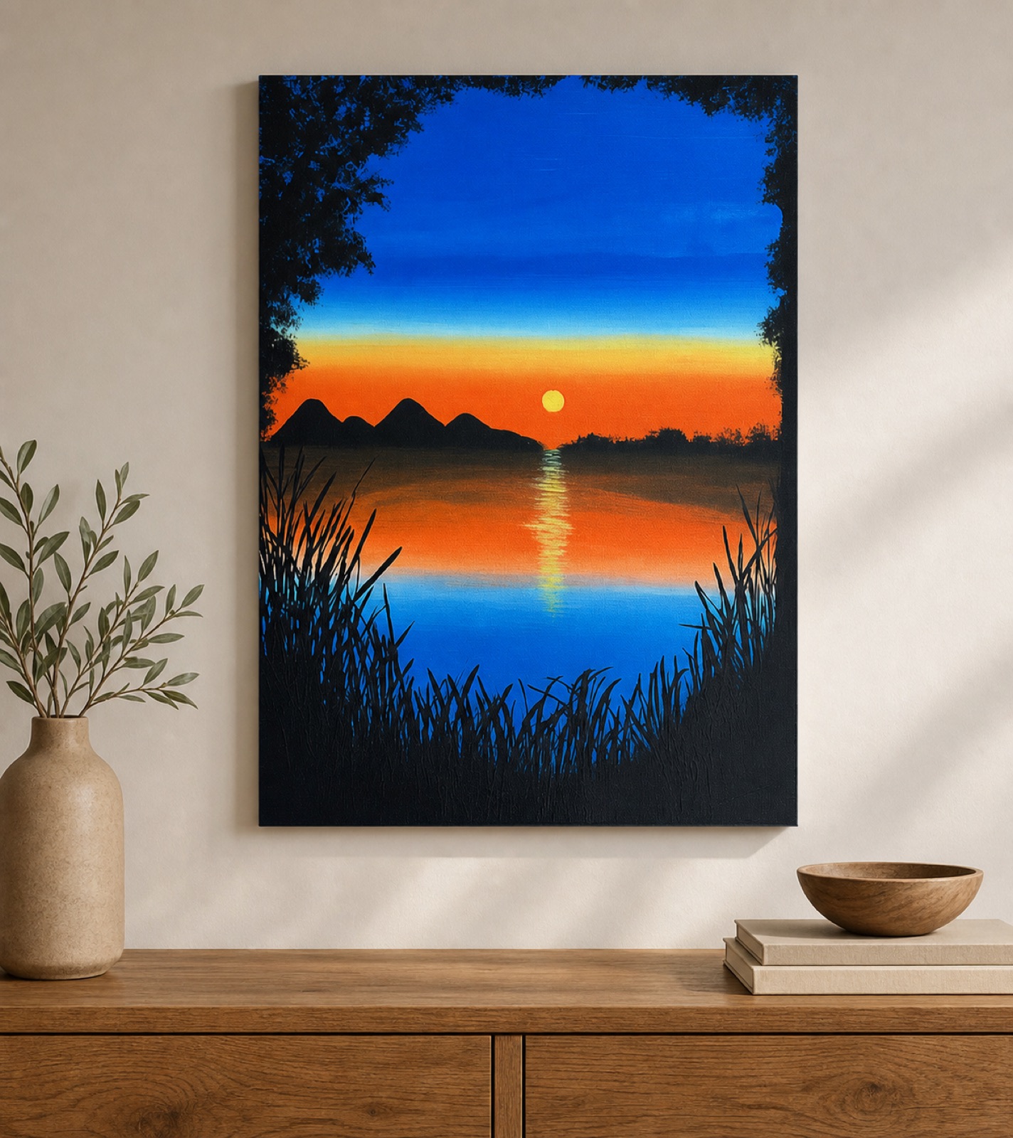 Sunset Blue Manzara Tablo