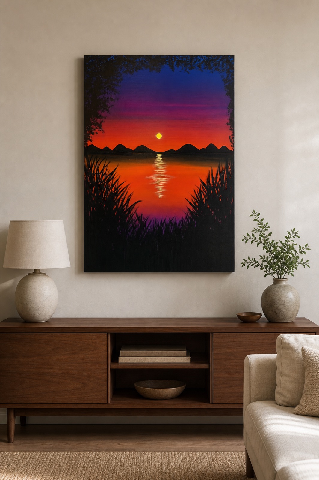 Sunset Red Manzara Tablo